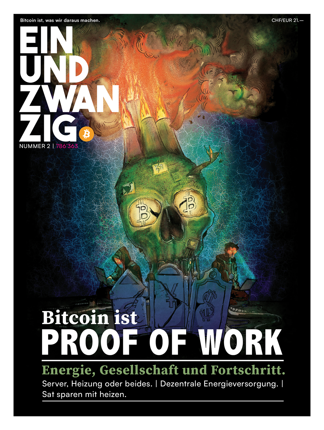 Proof of Work, Cover EINUNDZWANZIG-Magazin