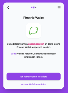 2) Lass dich von dieser Anzeige nicht verwirren. Du kannst sowohl Phoenix als auch Breez nutzen.